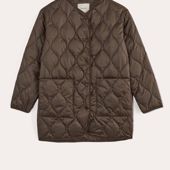 Everlane Women's Quilted Liner in Earth Brown, Size Small - Picture 2 of 4